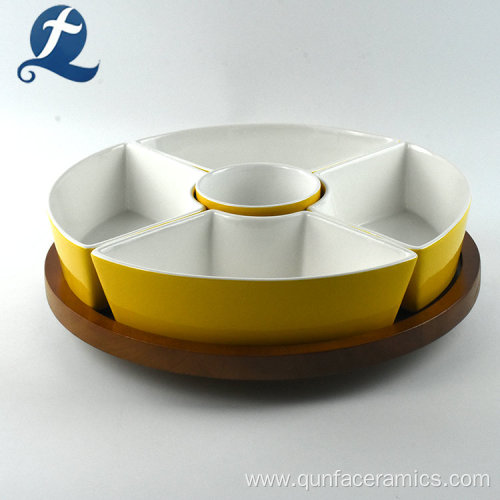 High End Ceramic Rotating Snack Fruit Platter